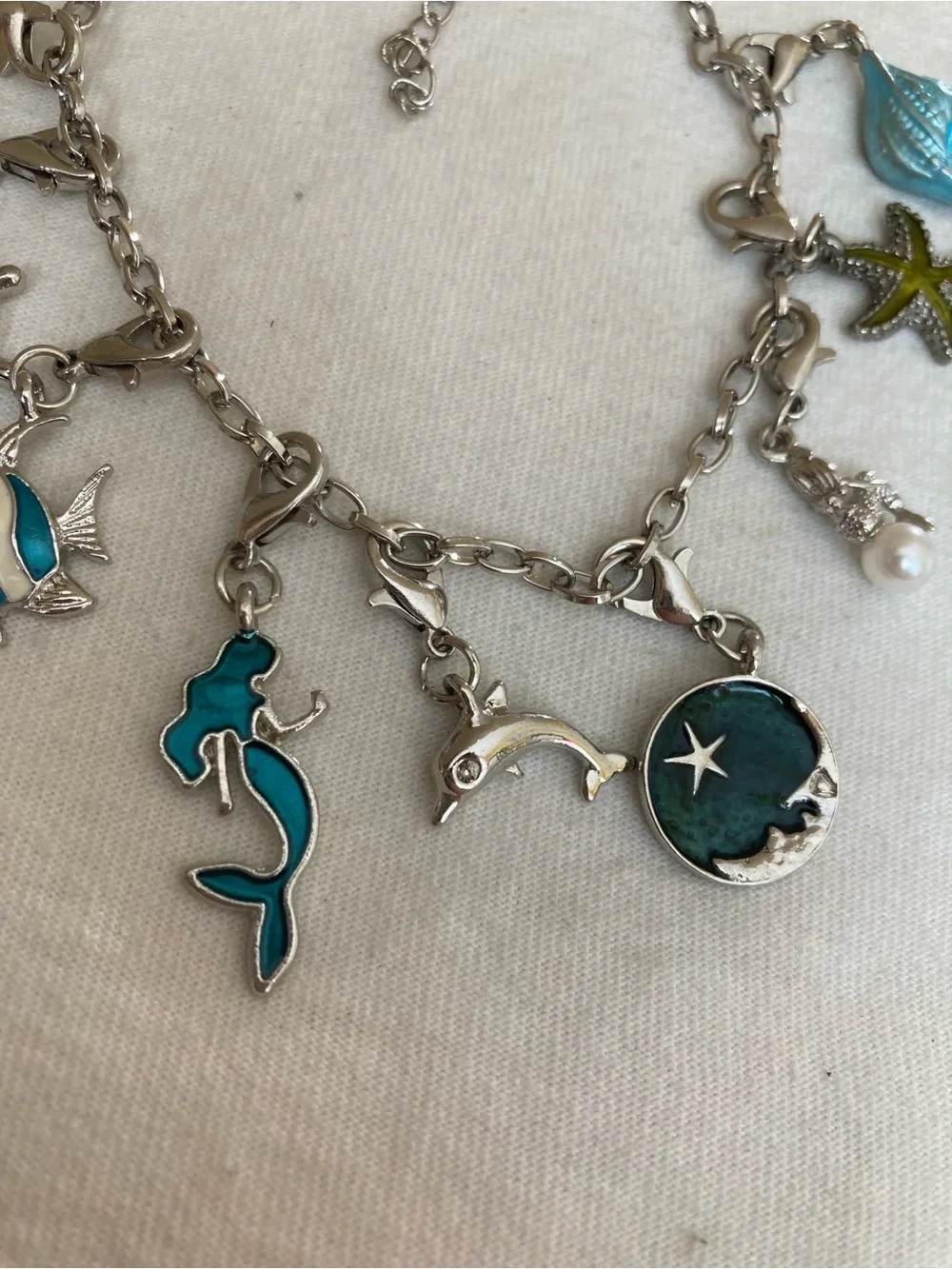 Ocean Sea Beach Charms Bracelet Mermaid Dolphins Nautical